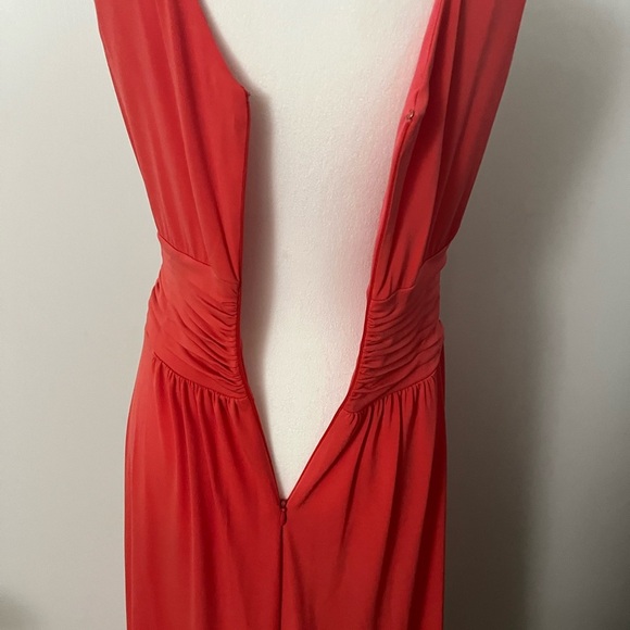 Sangria Coral Long Evening Dress Wedding Guest, Homecoming Dance, Event Size 6 - Picture 6 of 6